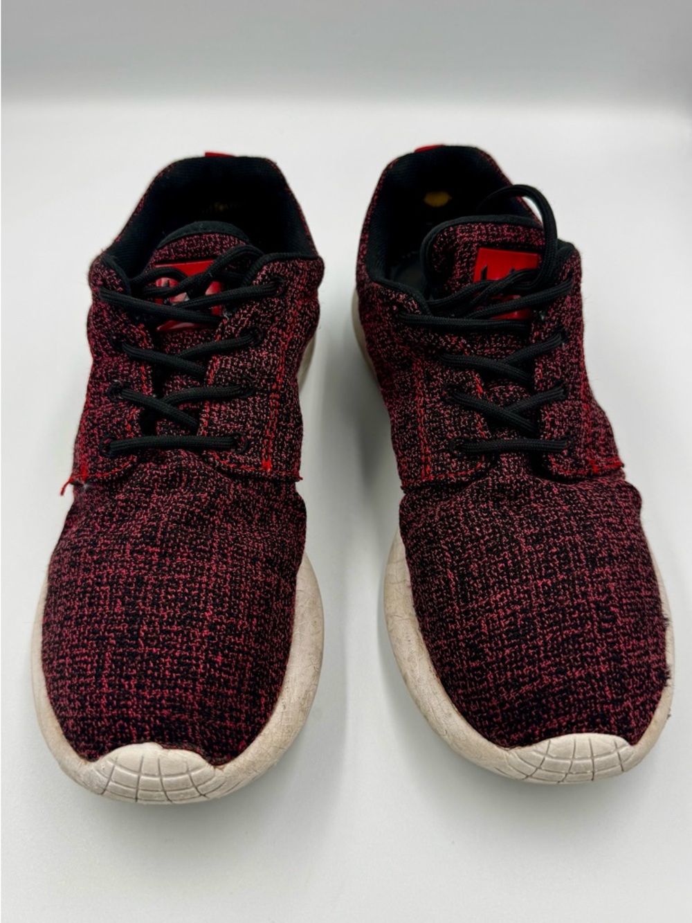 LA Gear Black Red Knit Lace Up Sneakers Athletic Casual Shoes